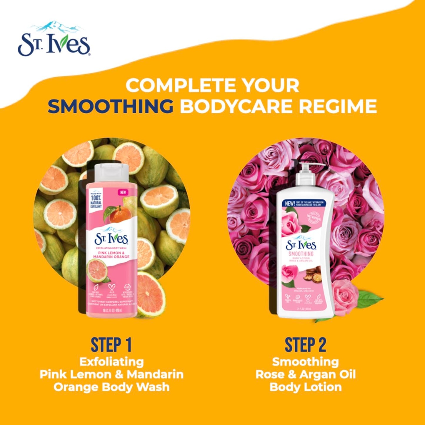 St Ives Body Wash 16 Ounce Pink Lemon & Mandarin Orange (473ml) (Pack of 3)