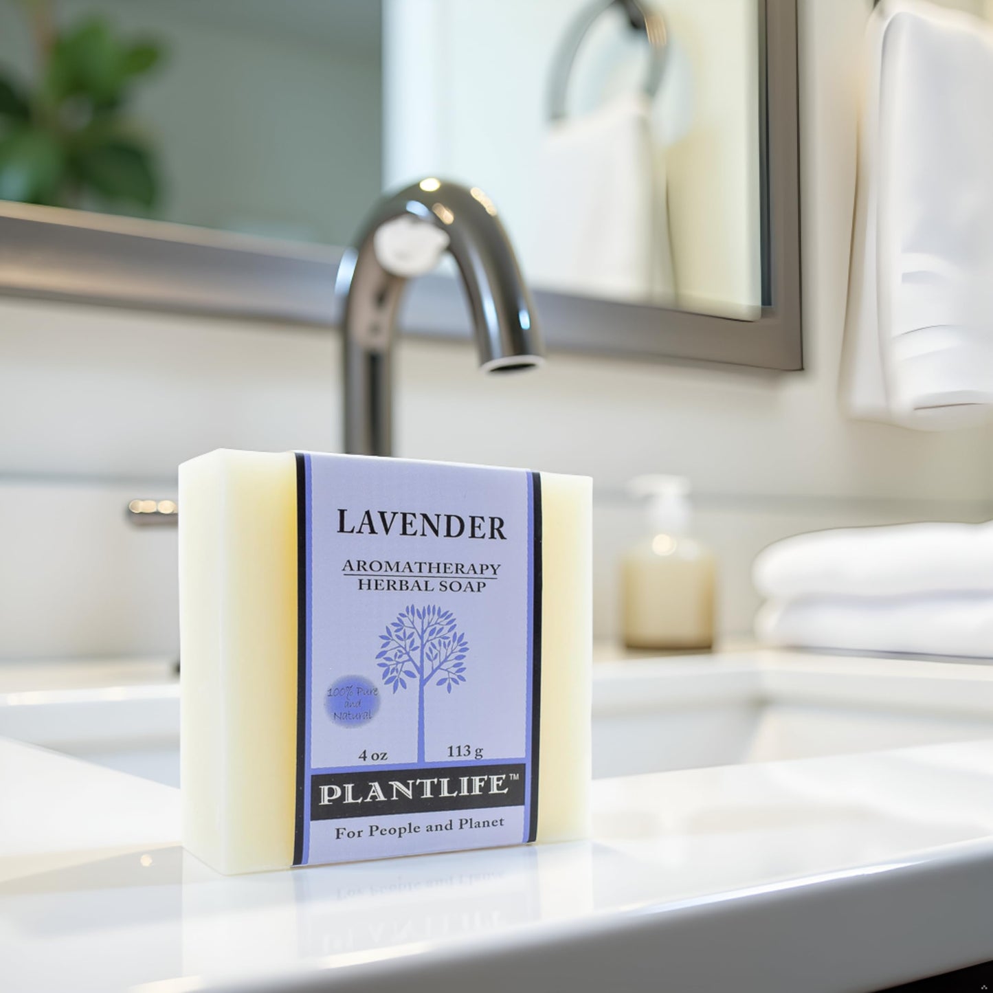Plantlife Lavender Bar Soap - Moisturizing and Soothing Soap for Your Skin - Hand Crafted Using Plant-Based Ingredients - Made in California 4oz Bar