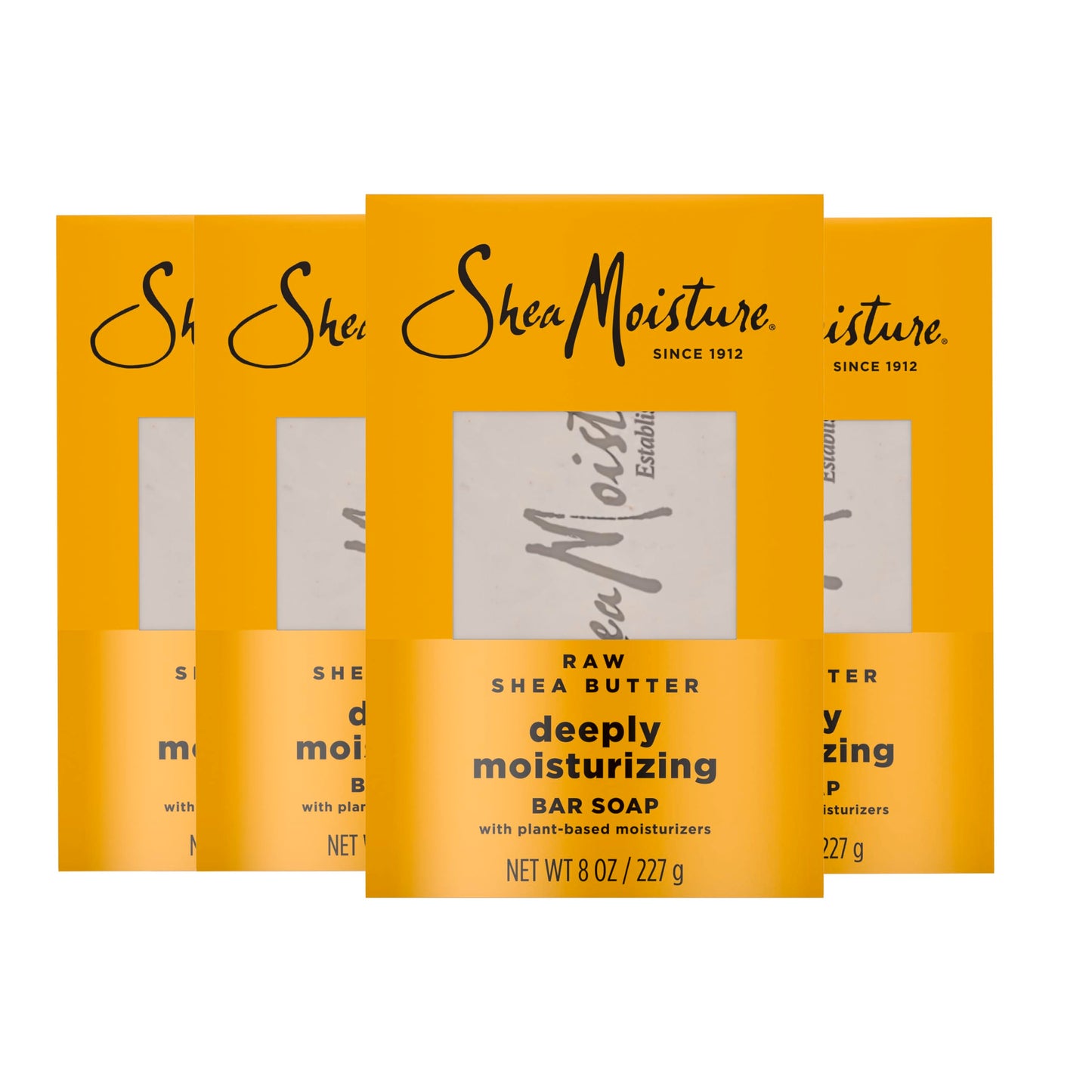 SheaMoisture Bar Soap Raw Shea Butter 4 count Moisturize and Restore Dry Skin Deeply Moisturizing bar soap with 24h shea moisture nutrients