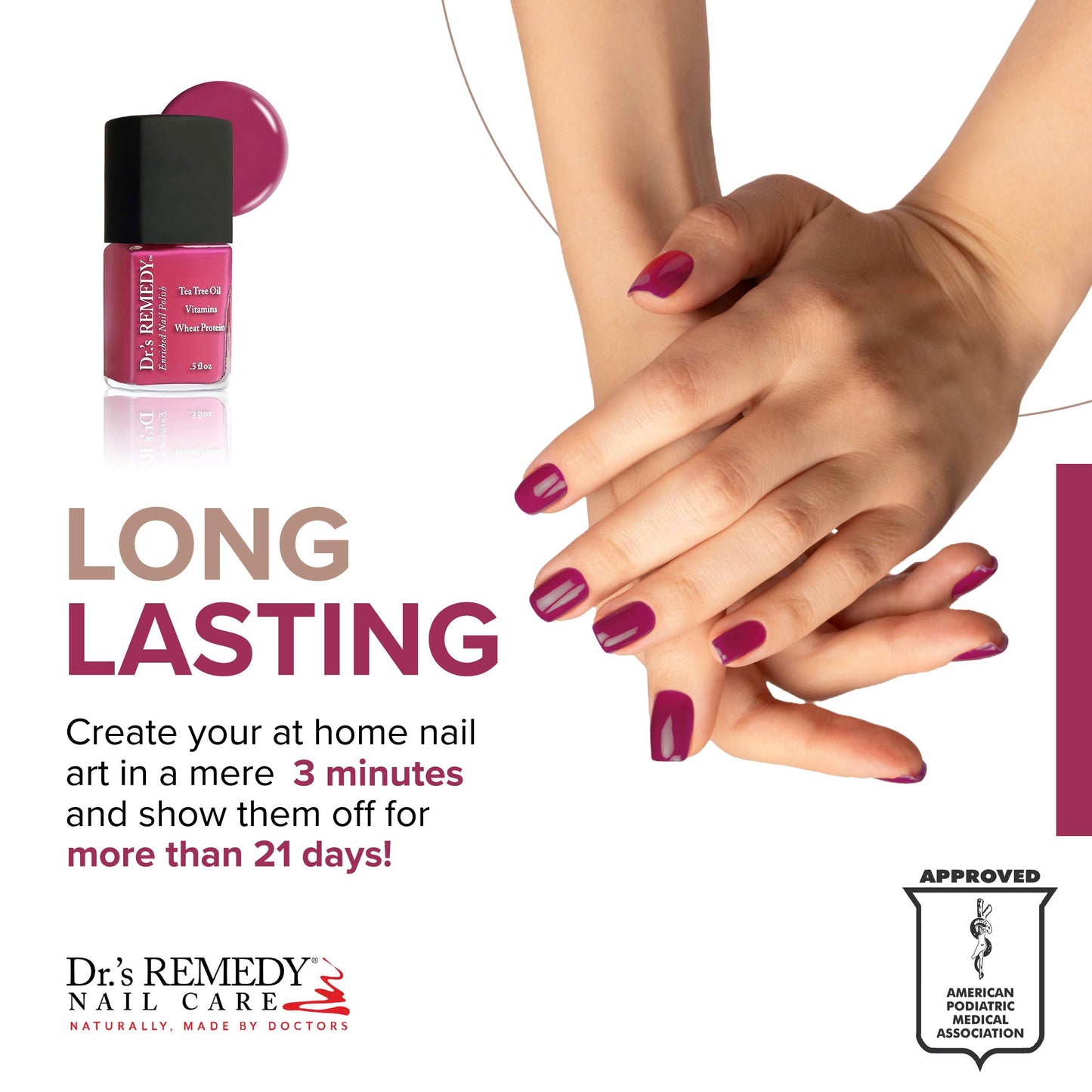 Dr’s Remedy Enriched Nail Polish: Non Toxic, All Natural, and Organic - Doctor Formulated: Strengthens, Restores, Heals, and Protects '24-Free'