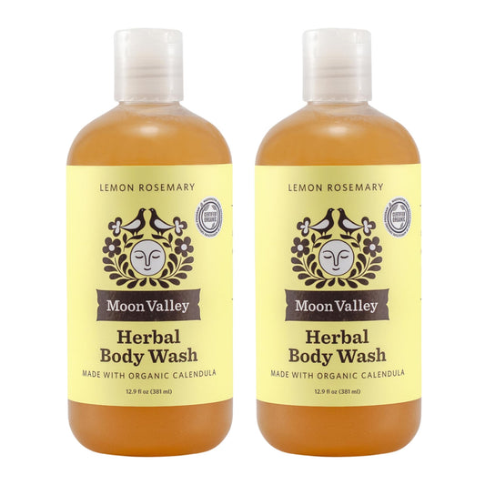 Herbal Body Wash, Lemon Rosemary by Moon Valley, All Natural Ingredients, No Parabens, Vegan, Moisturizing Essential Oils, Two Pack Beauty & Personal Care Moon Valley Organics