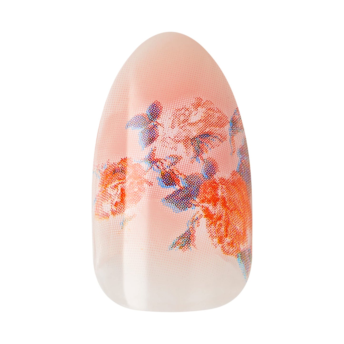 KISS LoveShackFancy x imPRESS Press-On Manicure Limited Edition, Style "Citrus Candy" Medium Almond Pink Press-On Nails, Includes Prep Pad, Mini Nail