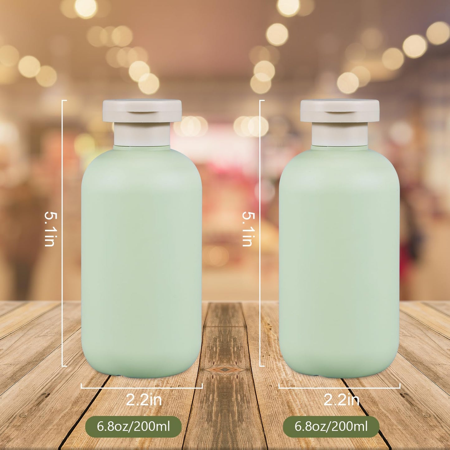 UMETASS 6.8oz Squeeze Bottles with Flip Cap, Refillable Plastic Travel Bottles for Creams, Lotion, Shampoo, Conditioner (2 Pcs) Beauty and Personal Care UMETASS