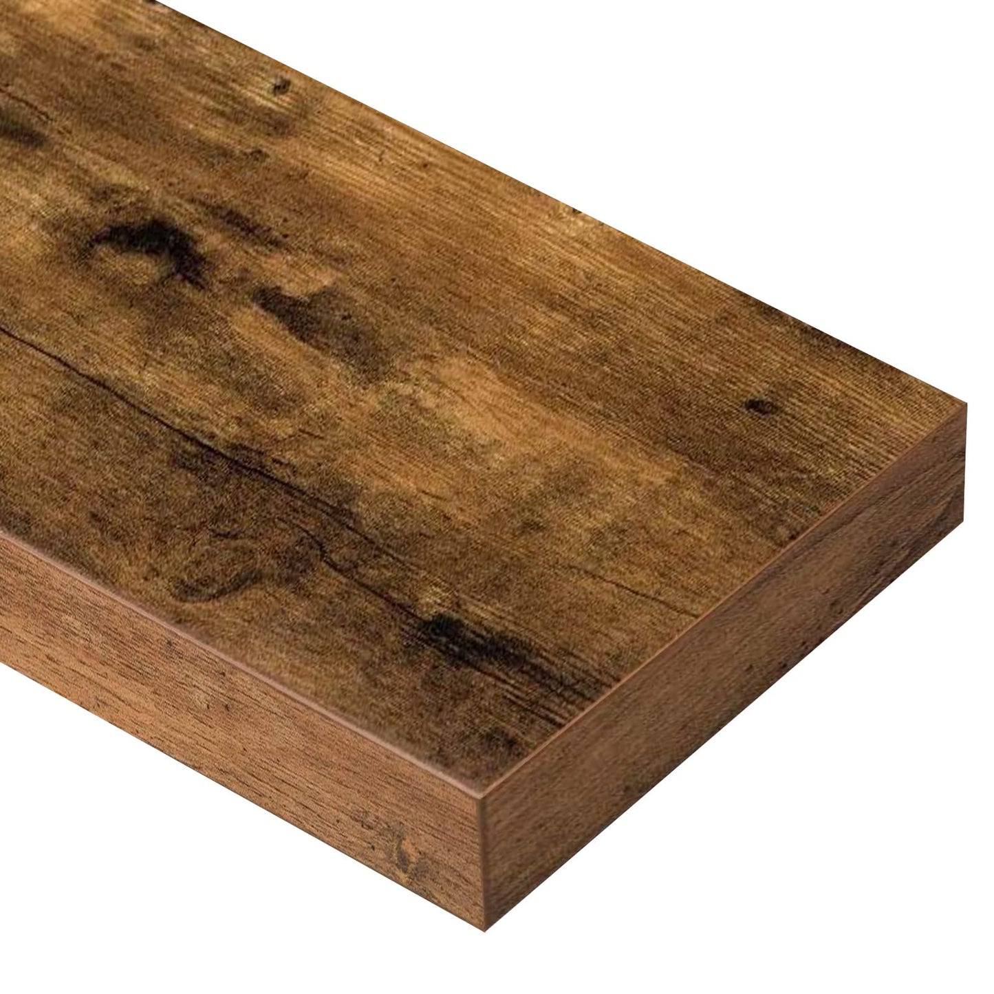 QEEIG Bathroom Floating Shelves, Wall Mounted Over Toilet Farmhouse Decor, Small 16-Inch Set of 2, Rustic Brown