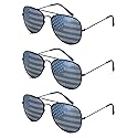 SHADERZ USA America Black Aviator Sunglasses - Great Accessory for US 4th of July - Bulk Set of 3