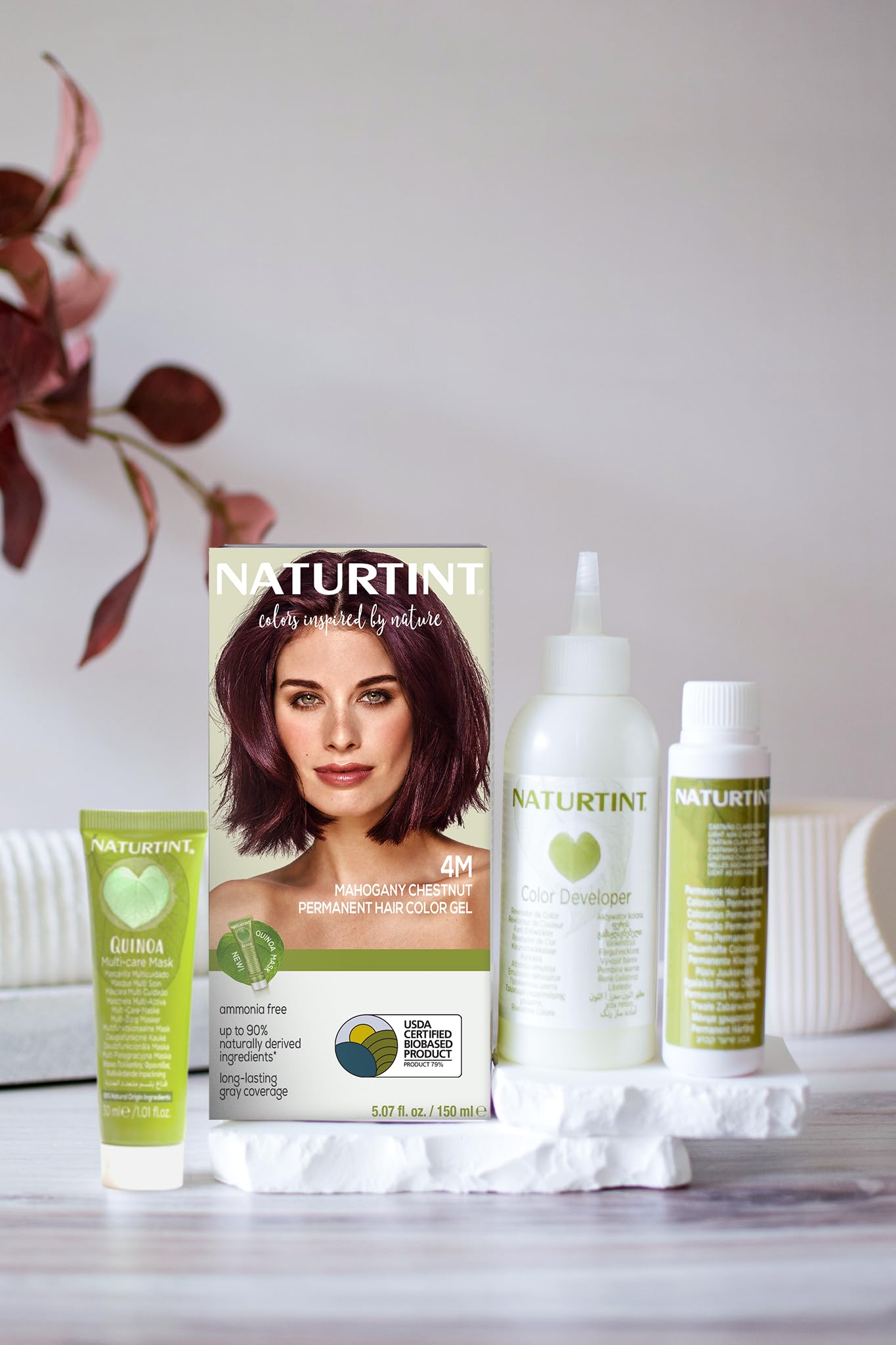 Naturtint 4M Mahogany Chestnut Permanent Hair Color (Pack of 1), Ammonia Free, Vegan, Cruelty Free, up to 100% Gray Coverage, Long Lasting Results