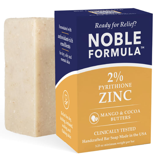 Noble Formula 2% Pyrithione Zinc (ZnP) Bar Soap, Vegan Mango and Cocoa Butter for All Skin Types Including Those With Acne, Psoriasis and Eczema, 3.25 Beauty & Personal Care Noble Formula