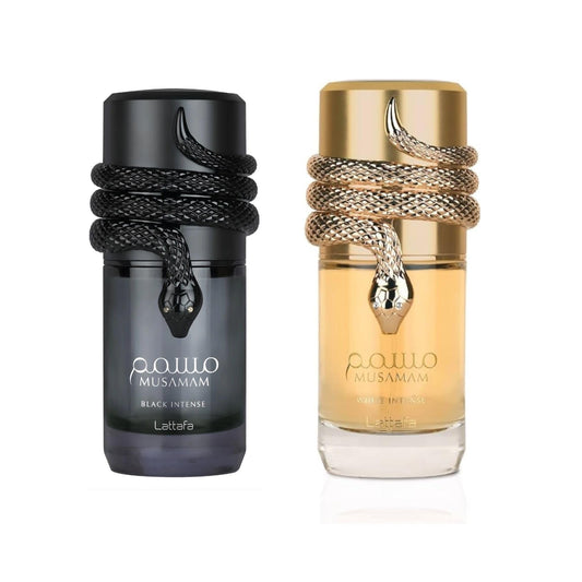 Lattafa Musamam White Intense & Musamam Black Intense Eau De Parfum Spray for Men & Women - Luxury Arabian Fragrance Duo Pack - Long Lasting Perfume Beauty & Personal Care Lattafa
