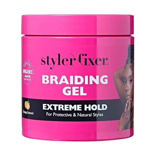 Red by Kiss Braiding Gel Extreme Hold Styler Fixer for Box Braids & Cornrows, Hydrating, Conditioning, Long-Lasting Frizz Control, 4C Moisturizing
