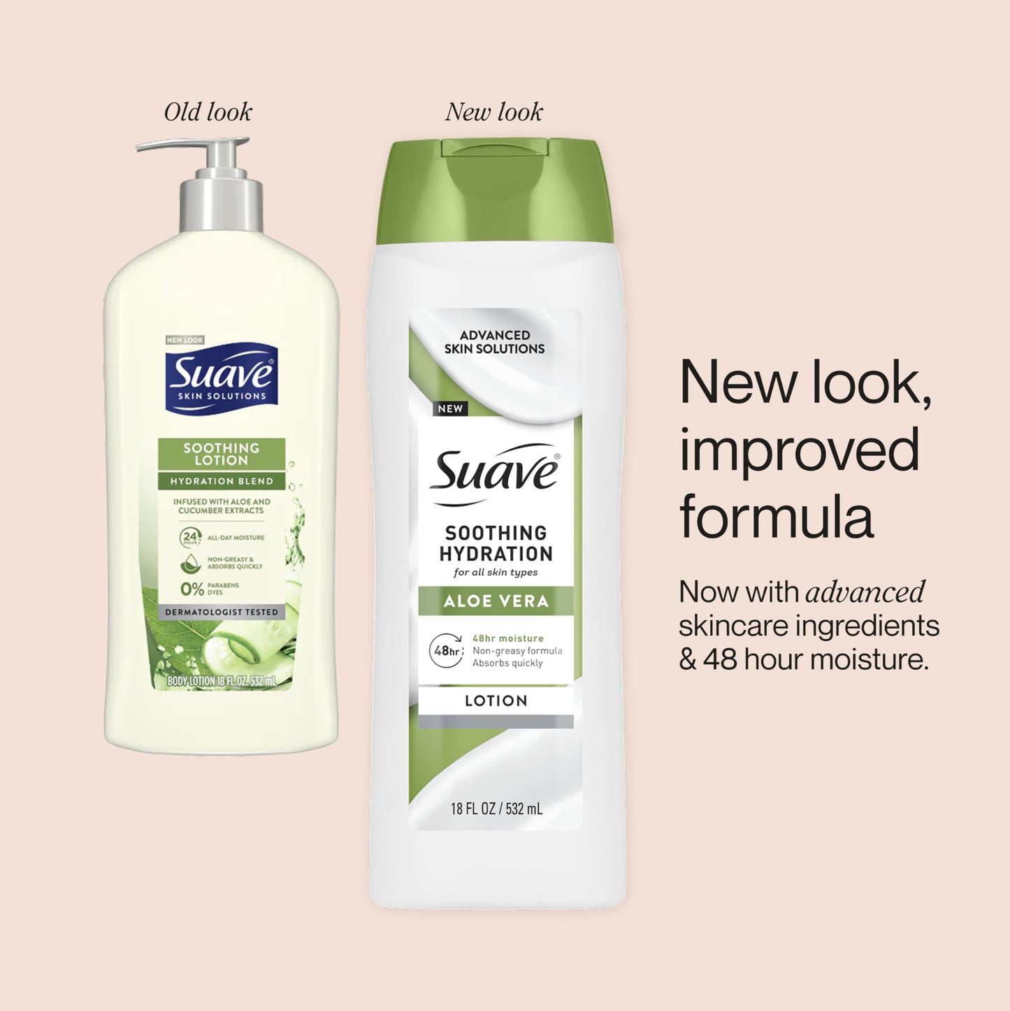 Suave Soothing Hydration Hand & Body Lotion With Aloe Vera Refreshes Dry Skin, Fast Absorbing, Intensive Moisturizing Cream For Women, Non Greasy