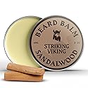 Striking Viking Beard Balm for Men - Sandalwood Scent, 2 Ounces - Leave in Beard Conditioner & Styling Balm - Made with Naturally Derived Argan