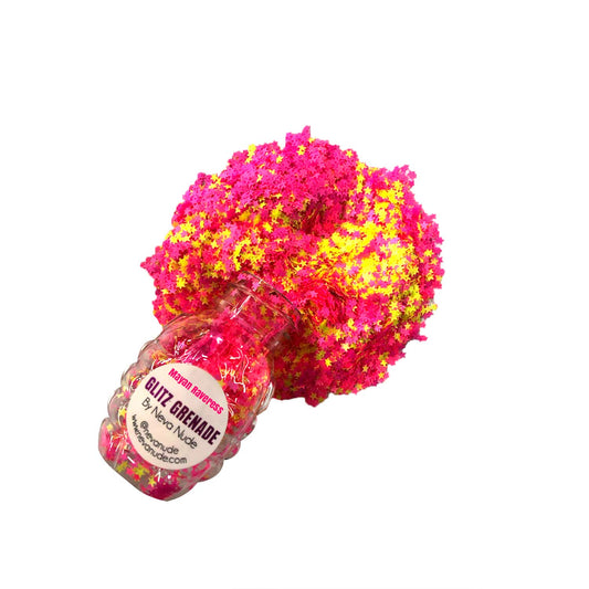 Neva Nude Face and Body Glitter Keychain - Chunky Loose Glitter for Festivals, Raves, and More | Cosmetic Grade | Super Sparkly (Mayan Raveress NEON