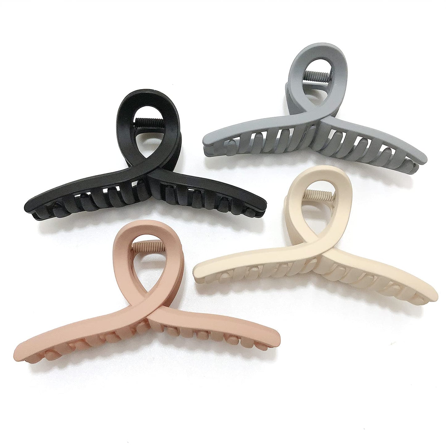 Nalodu 5 Inch Extra Large Claw Clips, No Slip Matte & Glossy Jumbo XL Black & Silver Plated Hair Clips for Thick Long Curly Hair, Big Hair Claw Clips Beauty and Personal Care Nalodu Default Title