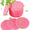 METUUTER 50 PCS Compressed Facial Sponges for Estheticians- 100% Natural Cellulose Face Sponge Professional Cosmetic Spa Sponges for Face Cleansing