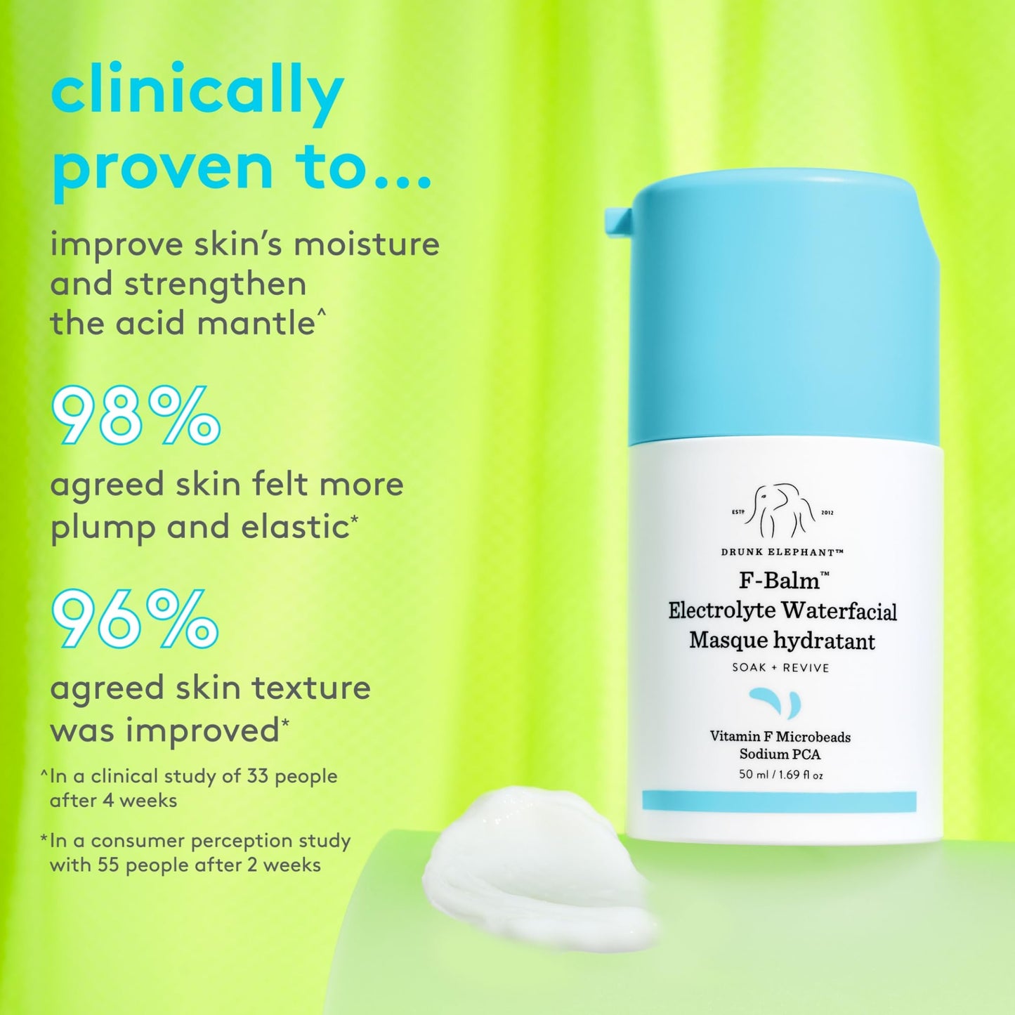 Drunk Elephant F-Balm Electrolyte Waterfacial - 50 ml/1.69 fl oz - Deeply Hydrating Overnight Face Mask - Clean Clinical Skincare - Cruelty-Free