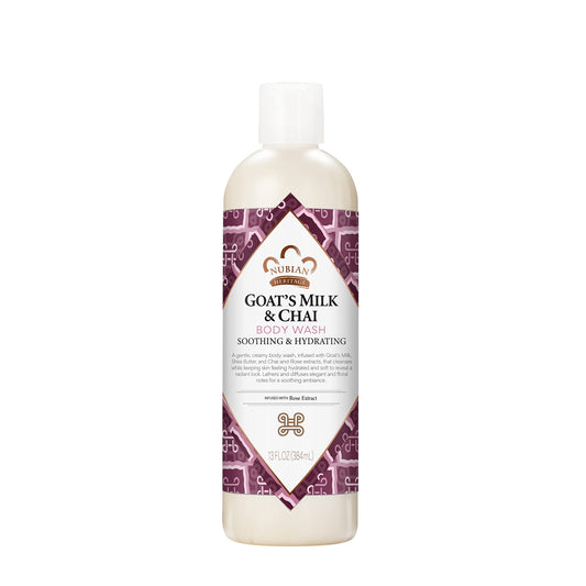 Nubian Heritage Body Wash Goats Milk and Chai Soothing & Hydrating Body Cleanser Made with Fair Trade Shea Butter, 13 oz Beauty & Personal Care Nubian Heritage