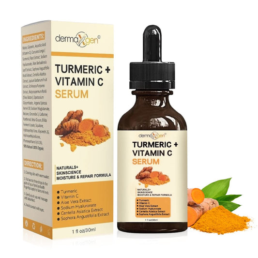 Turmeric and Vitamin C Anti-Aging facial serum, PURE ORGANIC Reduce Wrinkles, Improve Blemishes and Acne, Skin firming and Intensive Moisturizing
