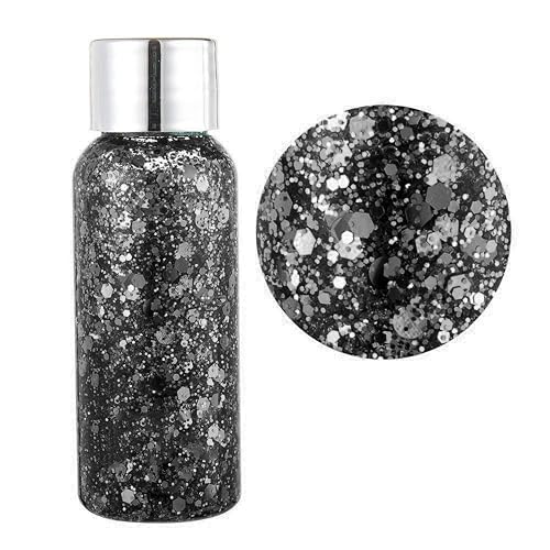 MAEPEOR Chunky Face Body Glitter Gel 19 Colors Mermaid Sequins Holographic Body Glitter Gel Long-Lasting Festival Makeup Glitter Paint for Face Body