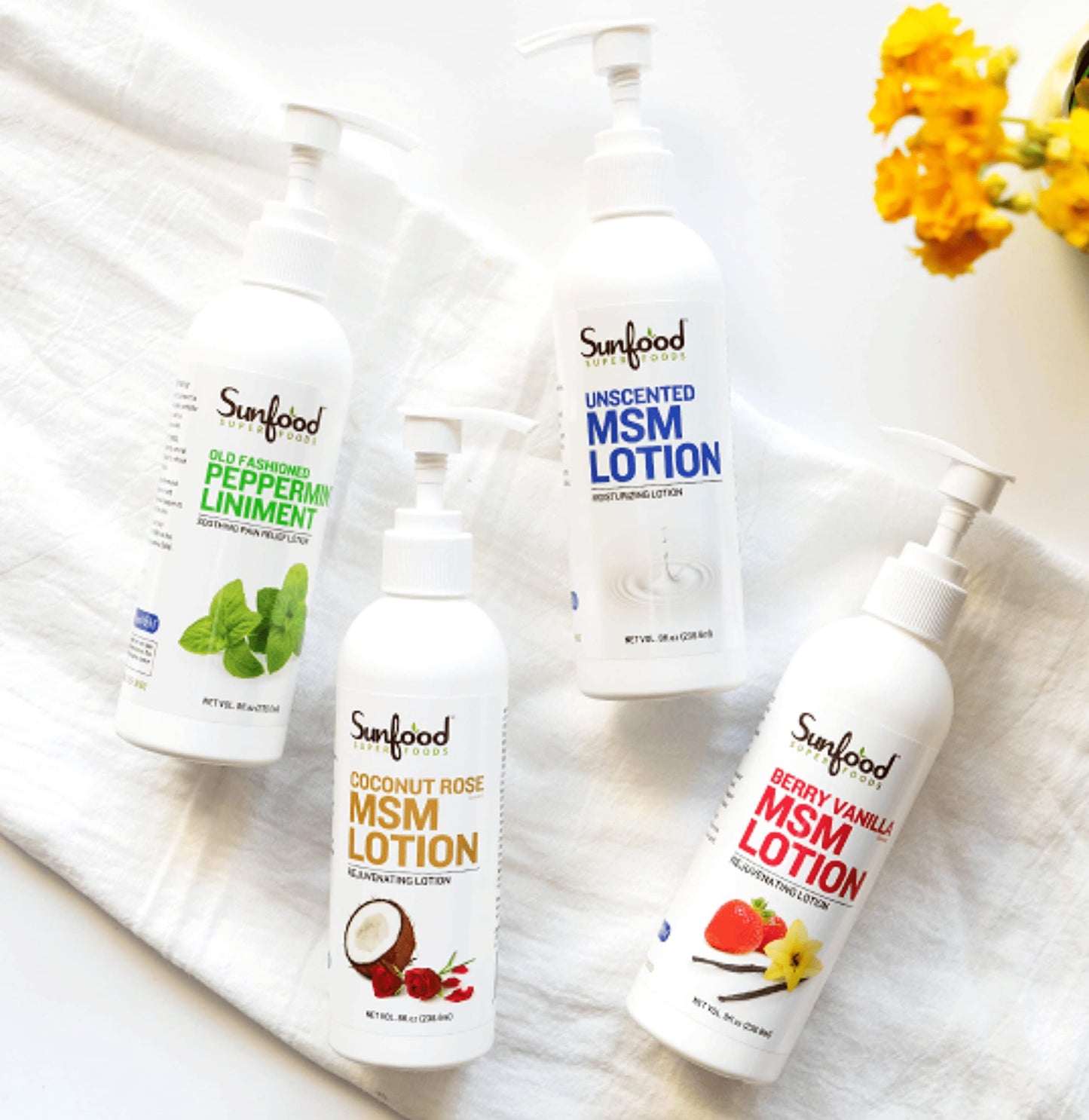 Sunfood Superfoods Unscented MSM Lotion. 8 oz Bottle