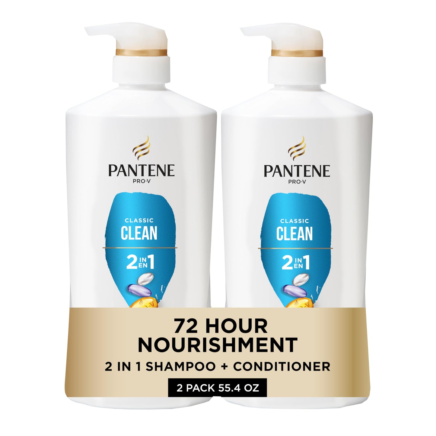 Pantene 2-in-1 Shampoo & Conditioner, Classic Clean - Pro-V Nutrients for Dry, Color-Treated Hair, Healthy Looking Hair Every Wash, Antioxidant-Rich Beauty and Personal Care Pantene