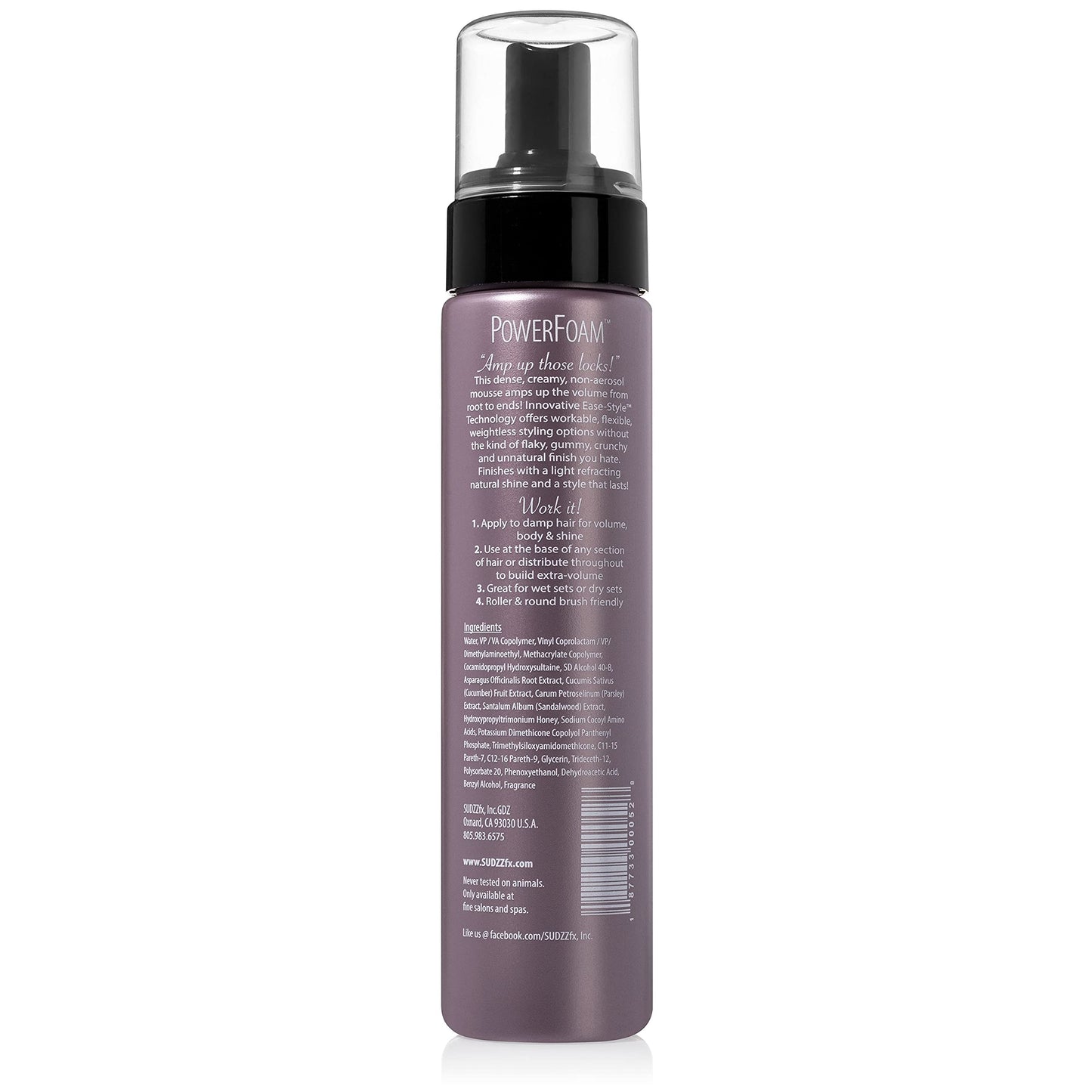 SUDZZfx Powerfoam Styling Souffle - Non-Aerosol Thickening Mousse for Curly Hair - Travel Size Foam for Black Women & Men