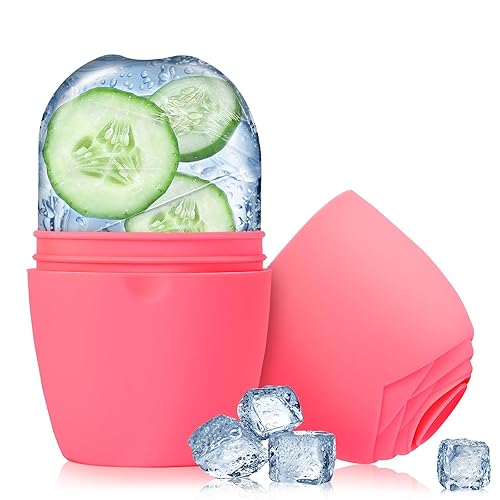 Evmliy Ice Roller for Face, Silicone Ice Roller Facial Ice Mold to Brighten Skin Enhancing Natural Glow, Reusable Ice Roller for Face & Eye Puffiness