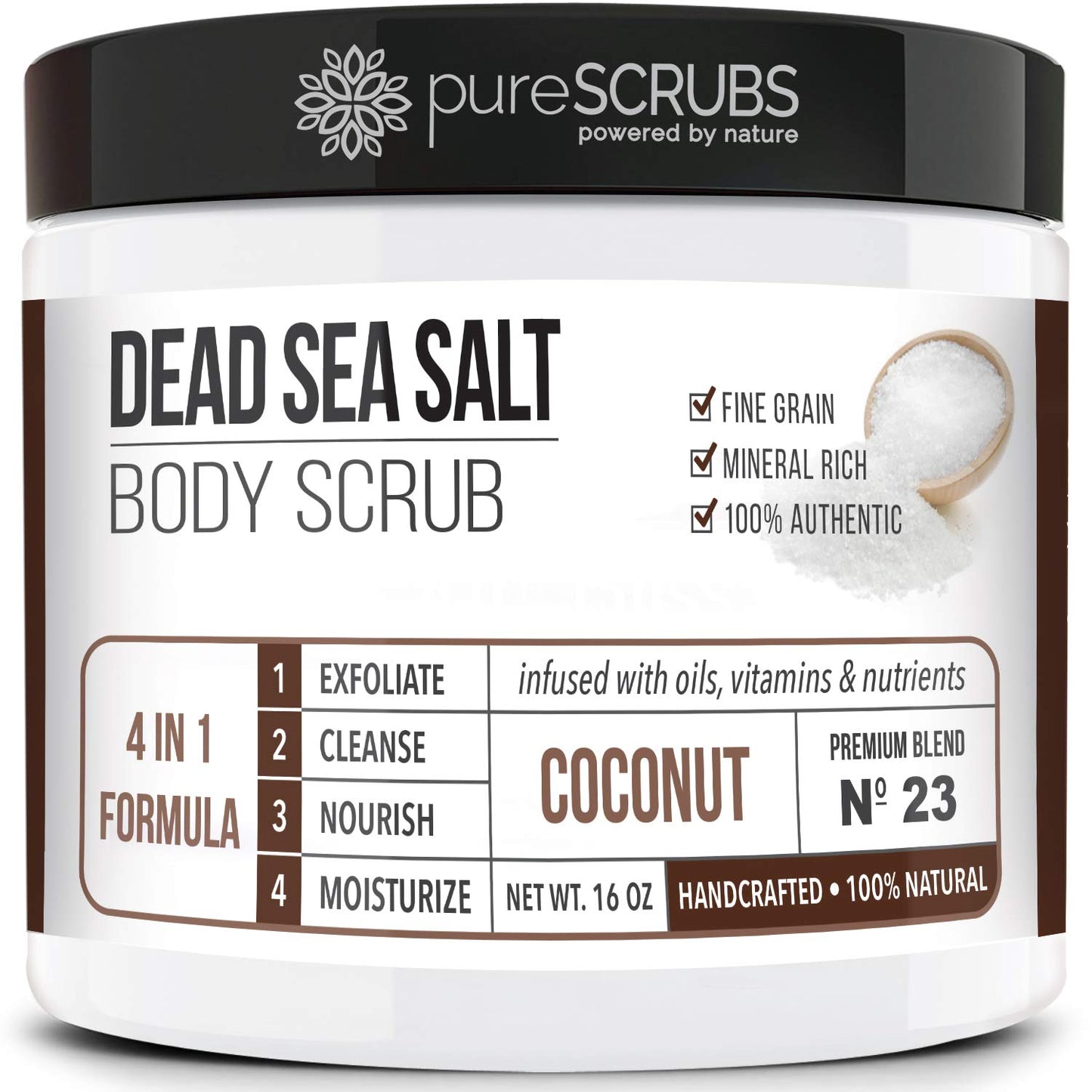 pureSCRUBS Premium Coconut Body Scrub Set, Exfoliating Dead Sea Salt Scrub Beauty and Personal Care pureSCRUBS