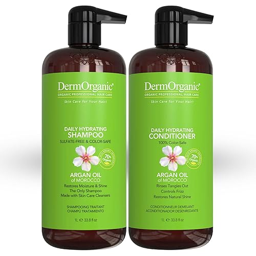 DermOrganic Daily Shampoo and Hydrating Conditioner with Argan Oil Duo Set , 33.8 fl.oz each