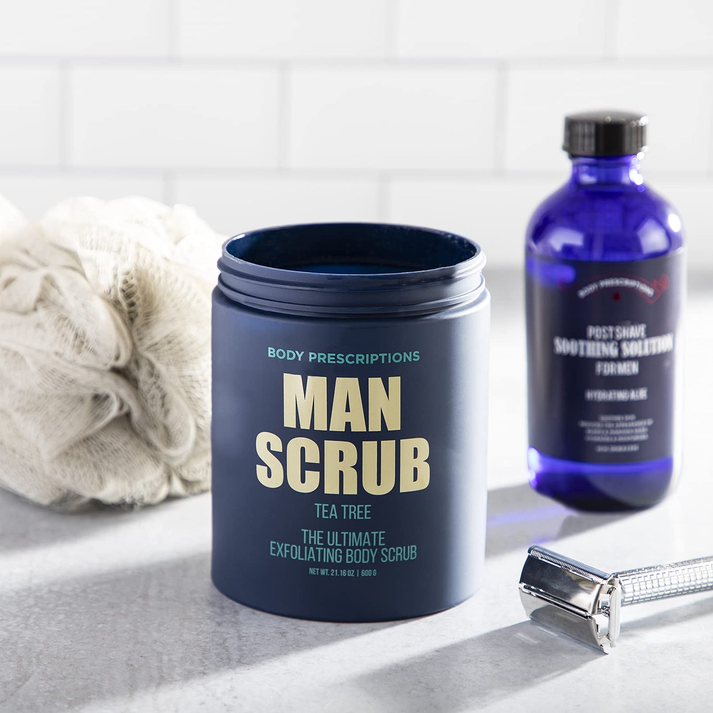 Body Prescriptions Men’s Exfoliating Body Scrub - Ultimate Skin Cleansing Wash in Jar with Twist-Top Lid, For All Skin Types, 21 Ounce (Pack of 1)