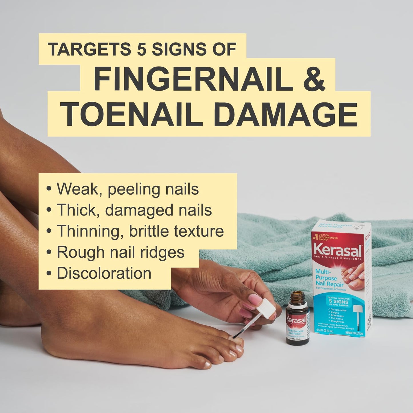 Kerasal Multi-Purpose Nail Repair, Nail Solution for Discolored and Damaged Nails, 0.43 fl oz Beauty & Personal Care Kerasal