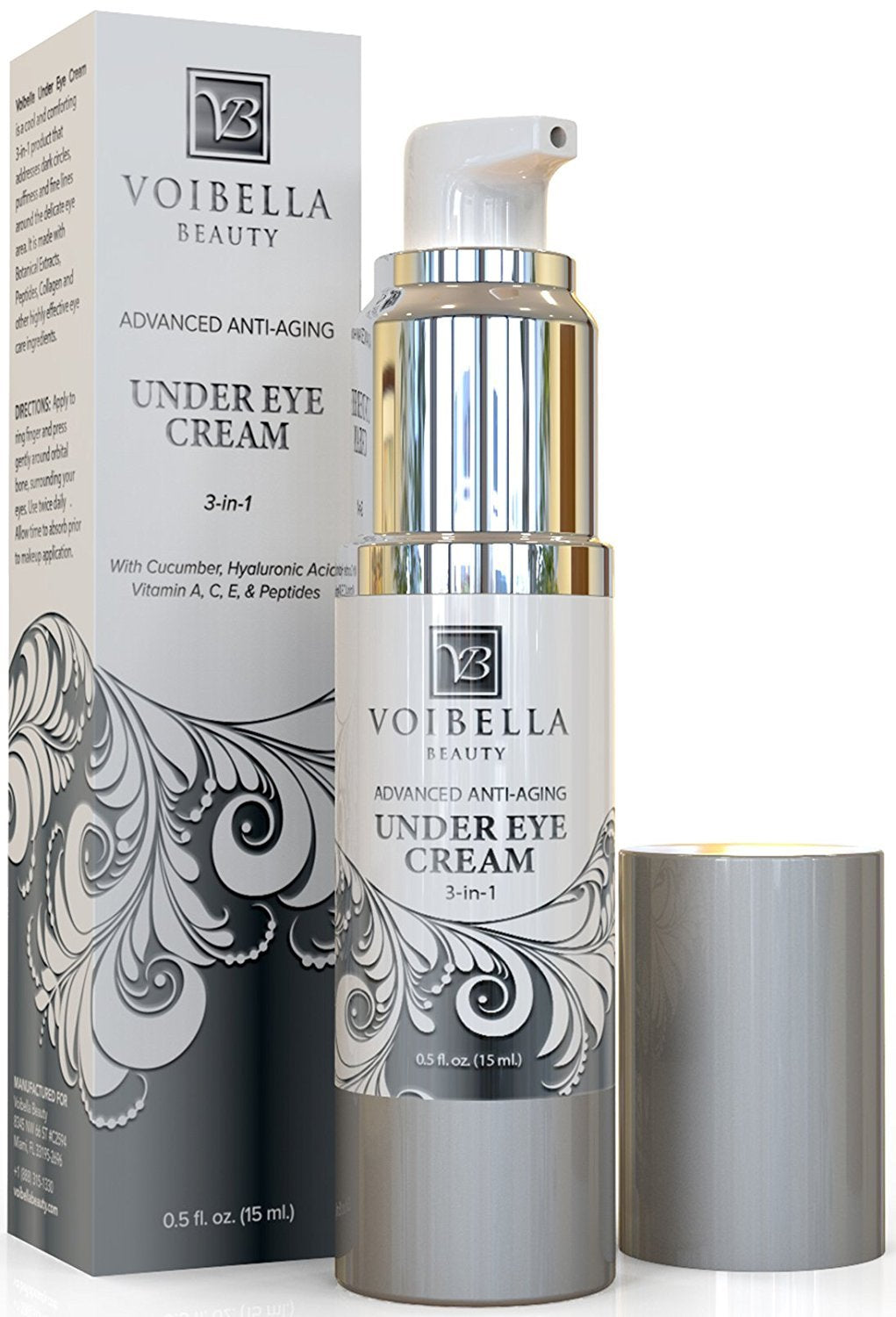 Under Eye Cream with Retinol, Peptides, Hyaluronic Acid & Aloe - Advanced Repair Formula for Puffiness, Bags, Dark Circles & Dry Under Eyes - Best
