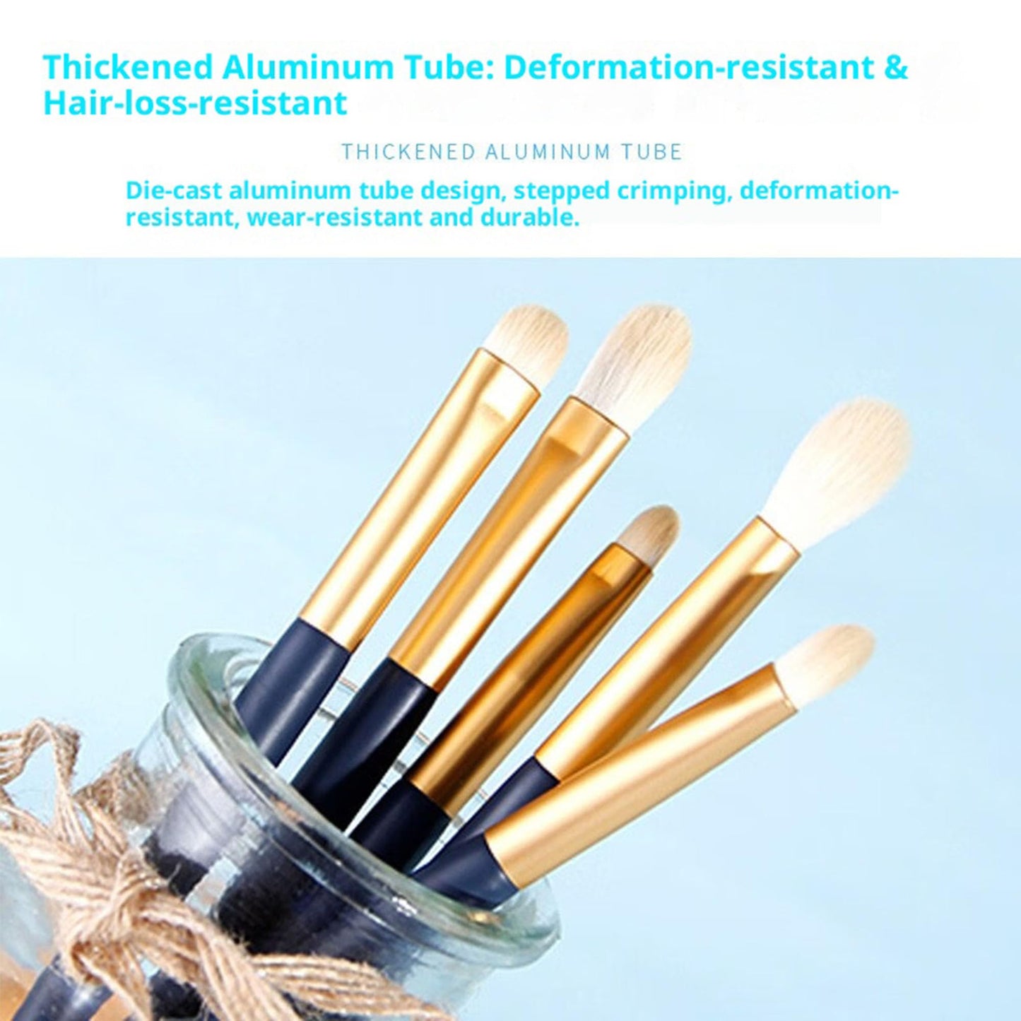 5-Piece Professional Eye Makeup Brush Set Ideal for Concealer, Eyebrow Makeup, And Eyeliner Application Features Soft Bristles and Injection-Molded