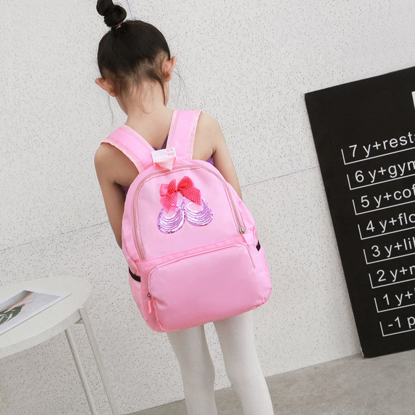 Yitengteng Ballet Dance Backpack for Little Girls Ballerina Bag - Toddler Pint-Sized Gymnastics & Yoga Dance Bag, Storage & Organized Petra Pink