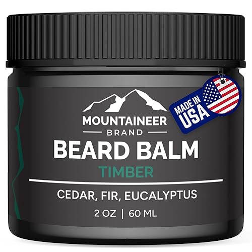 Mountaineer Brand Natural Beard Balm with Timber Scent | Scents Inspired by Nature | Beard Butter for Men | Leave in Condidtioner | Hydrates, Softens
