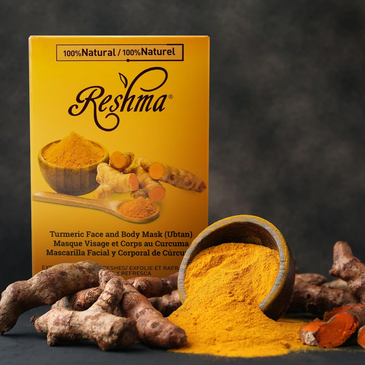 Reshma Beauty Turmeric Face Mask (Ubtan) | All Natural Ingredients - Barley Seed, Gram Seed, Turmeric, and Sandalwood | Brightening and Hydrating Mask