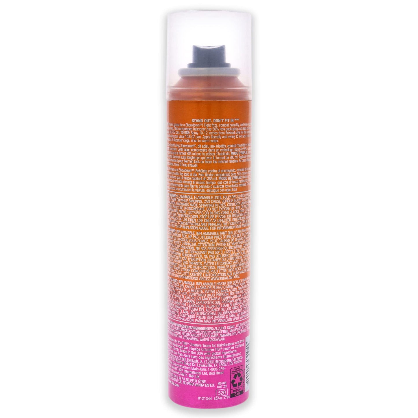 TIGI Bed Head Showdown Anti-Frizz Hairspray Unisex Hair Spray 5.5 oz