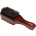 Diane Premium 100% Boar Bristle 2-Sided Club Brush for Men and Barbers - Medium and Firm Bristles for Thick Coarse Hair