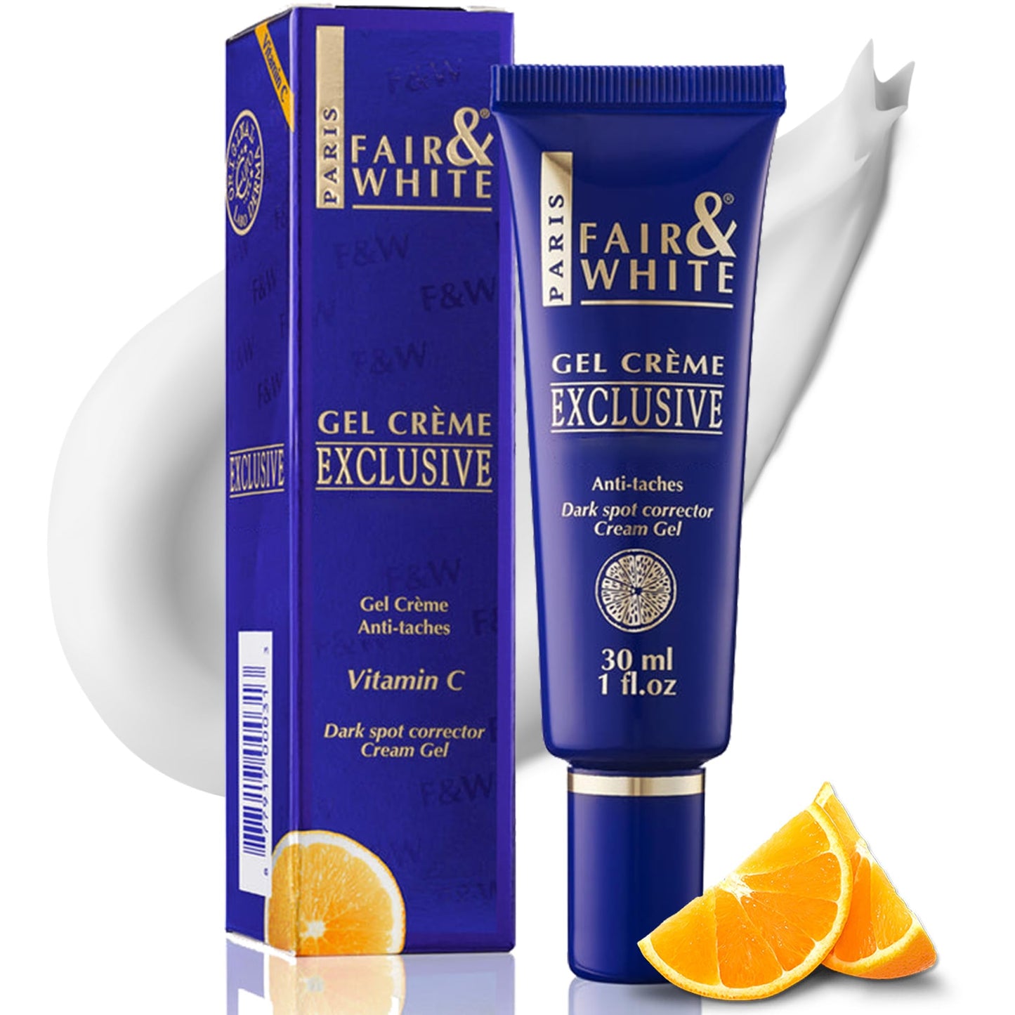 Fair and White Exclusive, Brightening Gel Cream - 30 ml / 1 Fl oz - Deeply Moisturizes, Formulated to Fade Dark Spots with Vitamin C, Glycerin