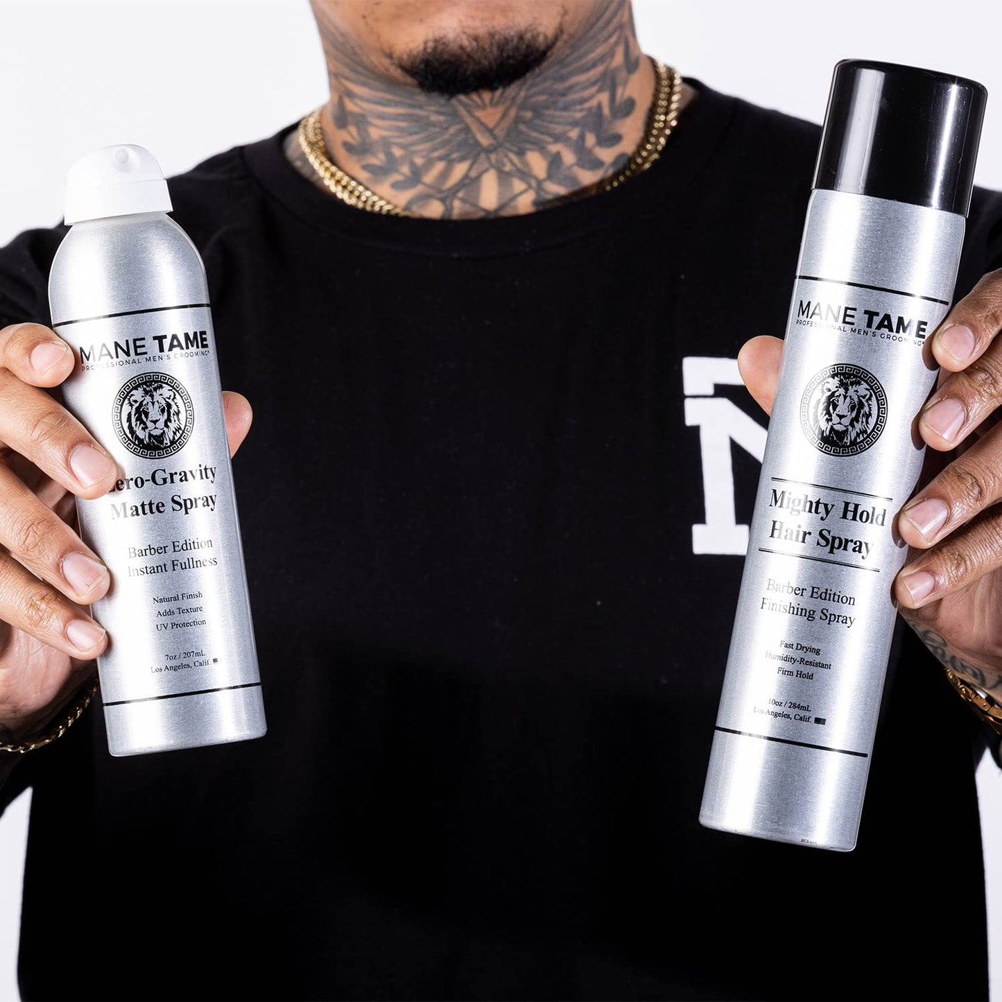 MANE TAME Mighty Hold Hair Spray for Men 10oz - Barber Edition, Fast Drying, Humidity Resistant, Firm Hold - Best used as a Finishing Spray