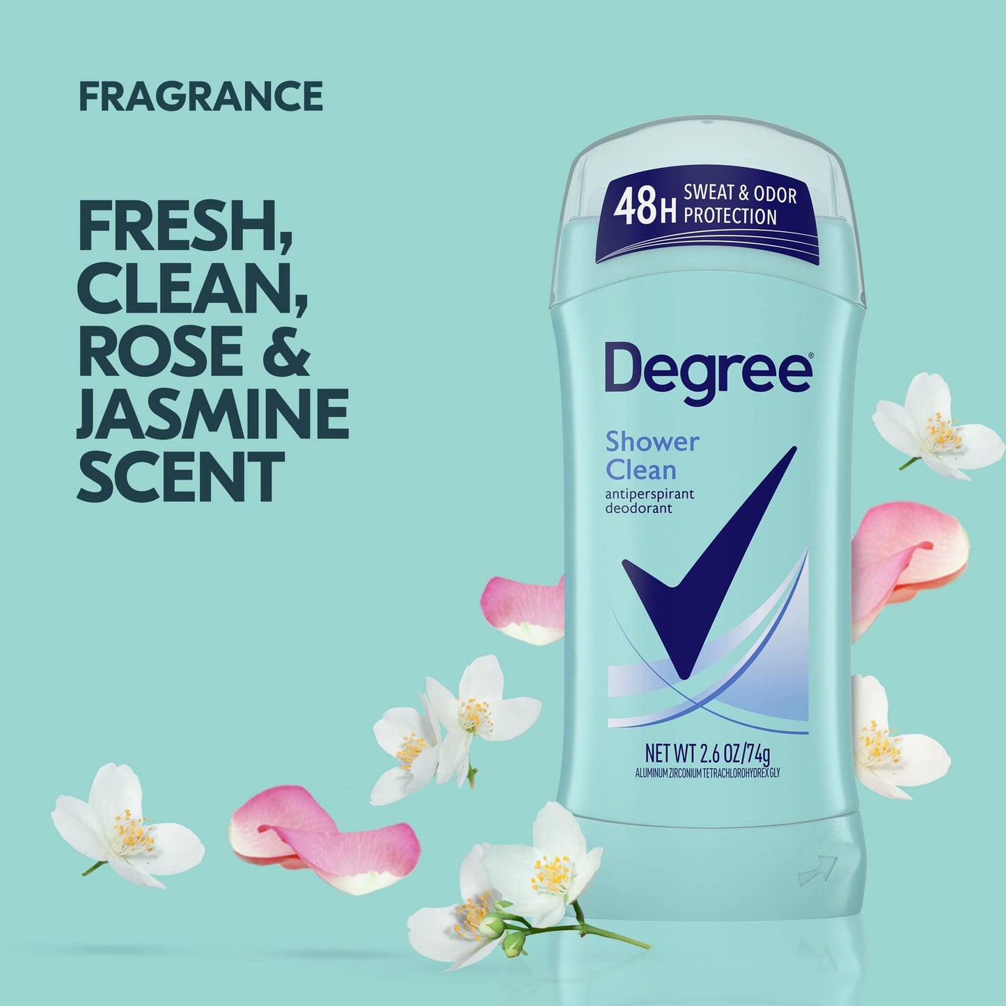 Degree Motion Sense Anti-Perspirant & Deodorant Invisible Solid Shower Clean - 2.6 oz, Pack of 4 Beauty and Personal Care Degree