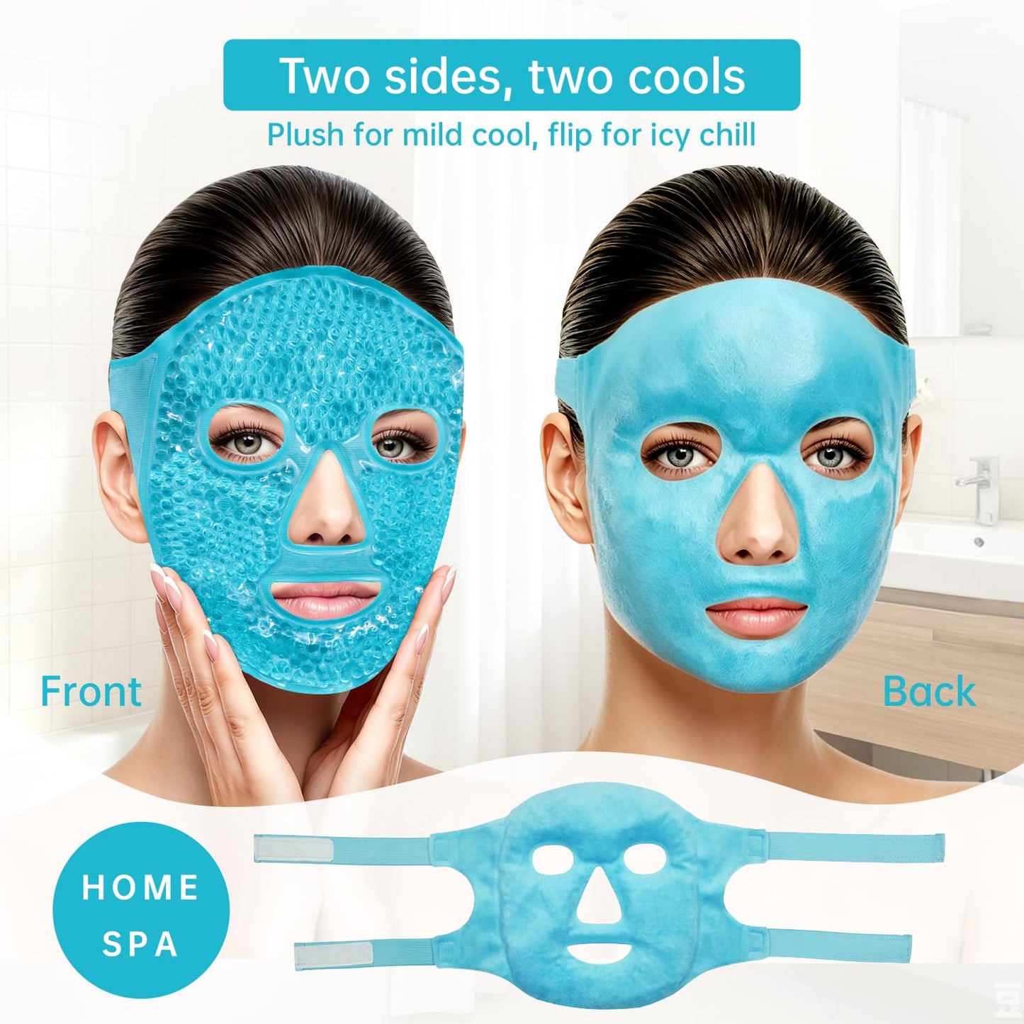 ZNÖCUETÖD Cold Face Eye Mask Ice Pack Reduce Facial Puff, Dark Circles, Hot Cold Compress Pack, Face SPA Gift for Woman Sleeping, Pressure, Headaches Beauty and Personal Care ZNÖCUETÖD