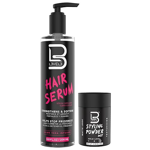 L3 Level 3 Hair Serum - Repairs your Damaged Hair - Softens and Smoothing - Level Three Hair Smoothing Serum - Reduces Frizziness (Sample Powder