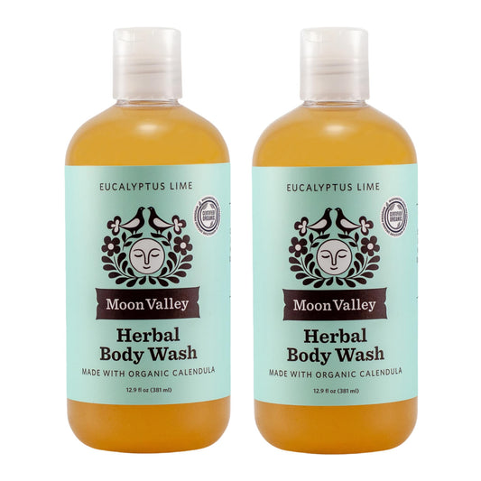 Herbal Body Wash, Eucalyptus Lime by Moon Valley, All Natural Ingredients, No Parabens, Vegan, Moisturizing Essential Oils, Two Pack Beauty & Personal Care Moon Valley Organics
