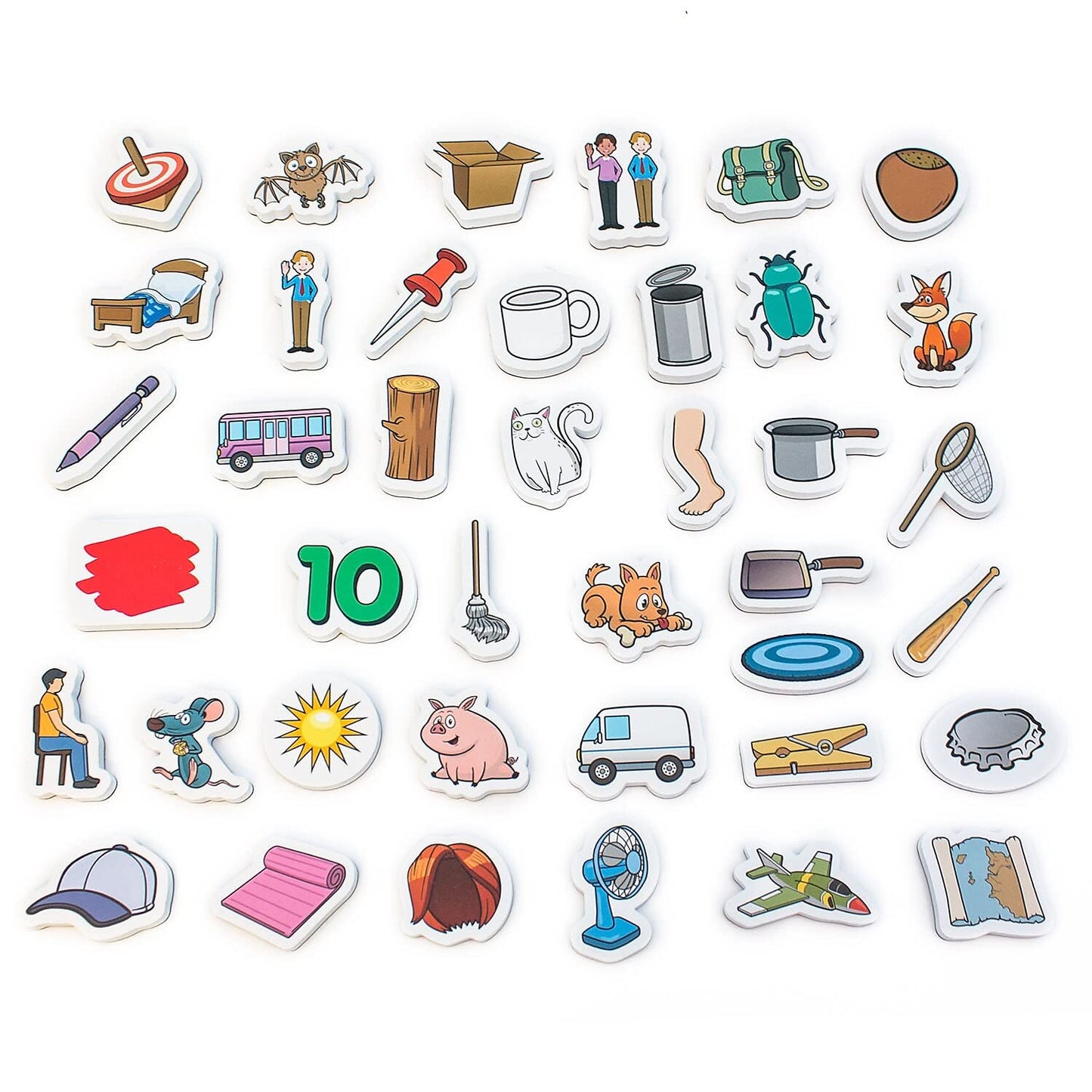 Junior Learning Rainbow CVC Objects Magnetic Foam Set, 40 Pieces, Ages 4-5, Phonics, Pre K-K