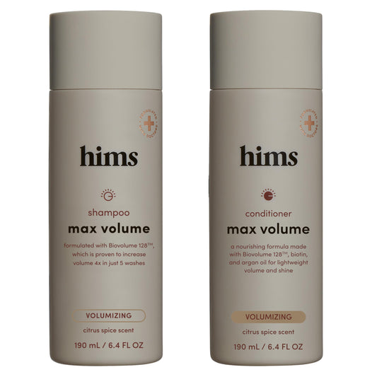 hims Max Volume Shampoo & Conditioner Set - Biovolume 128, Biotin, & Argan Oil - Root Lift & Moisturizing for Fine Hair - Sulfate-Free, Paraben-Free Beauty & Personal Care HIMS & HERS