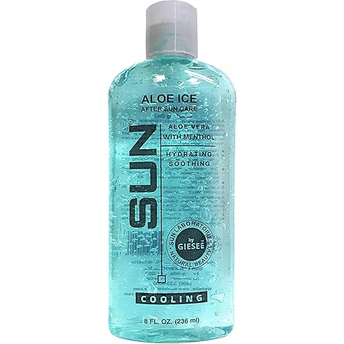 Sun Laboratories by Giesee Aloe Vera Ice Gel - Pure Organic Aloe Vera Gel, After Sun Lotion with Aloe for Sunburn Relief, Natural Aloe Vera Gel