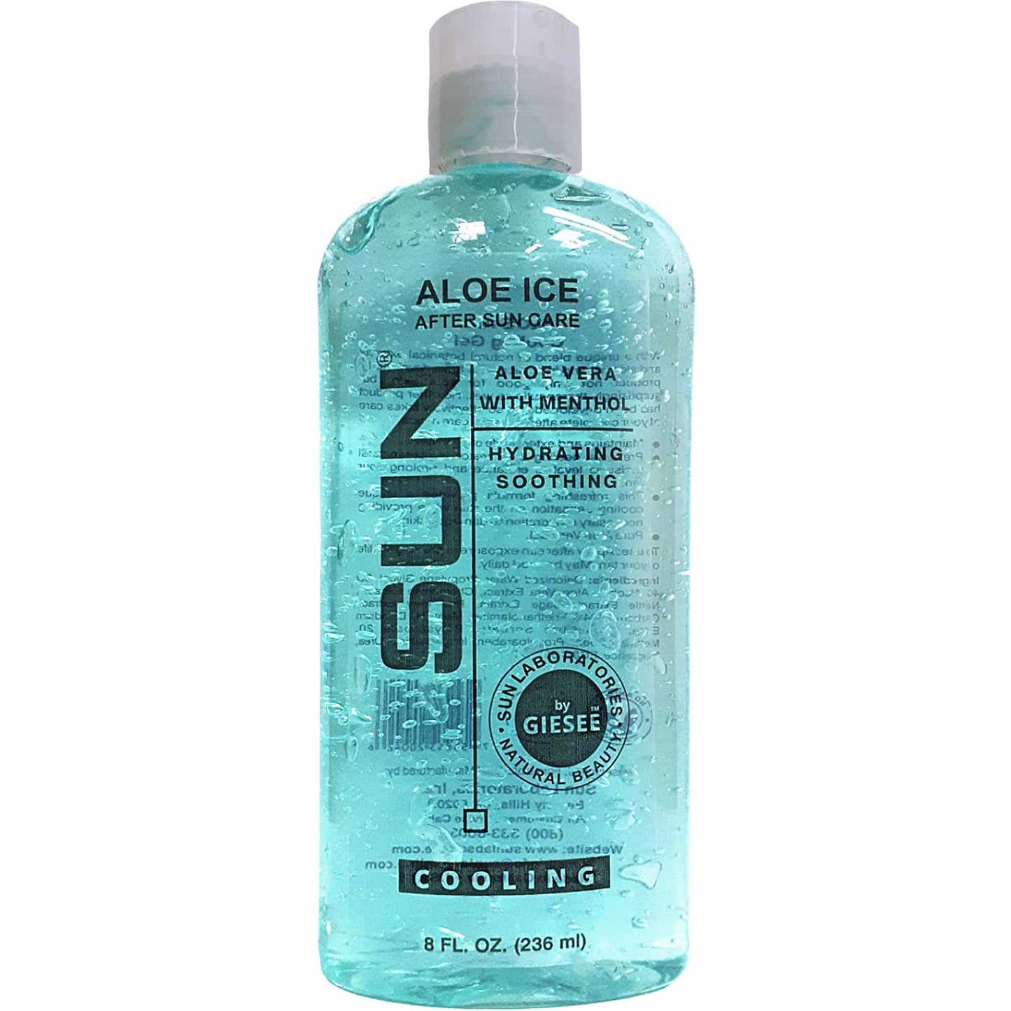 Sun Laboratories by Giesee Aloe Vera Ice Gel - Pure Organic Aloe Vera Gel, After Sun Lotion with Aloe for Sunburn Relief, Natural Aloe Vera Gel