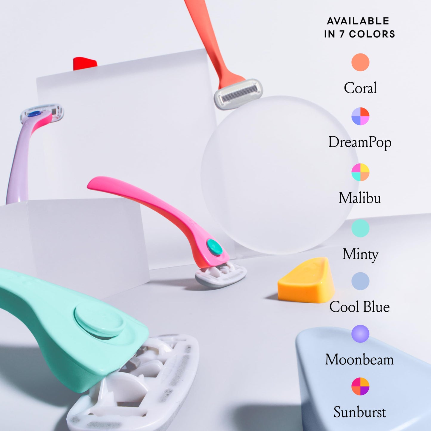 Billie Razors for Women Shave Kit - Women’s Razor + 4 x 5-Blade Razor Refills + Magnetic Holder - Cool Blue Beauty and Personal Care Billie