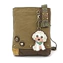 Chala Patch Cross-Body Women Handbag, Canvas Messenger Bag (Poodle Olive)