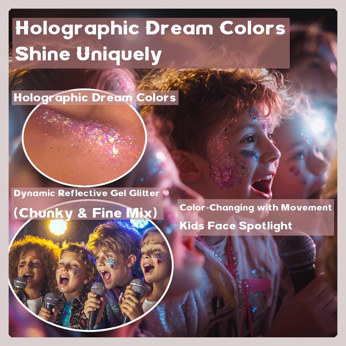 ZFFKZ 16-Color Holographic Body Glitter Gel Palette - Long-Lasting Glitter for Face, Eyes, Hair & Nails - Easy Pickup & Wash-Off - Vegan, Cruelty-Free